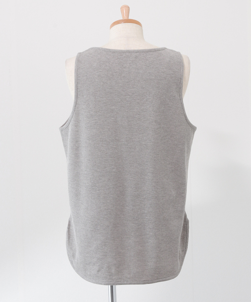 JOURNAL STANDARD relume（ジャーナルスタンダード　レリューム）の「レイヤード ラウンドサーマルタンクトップ（タンクトップ・メンズ・ホワイト/グレー/サックスブルー/ピンク/ナチュラル・SMALL/MEDIUM/LARGE）」の9枚目の写真