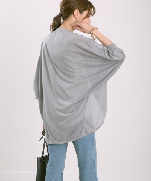 Felt-Maglietta（フェルトマリエッタ）の「UVカットドルマンカーディガン（カーディガン/ボレロ・レディース・ブラック/ネイビー/グレー/カーキ/オフホワイト/ターコイズブルー・LARGE/MEDIUM/X-LARGE）」の8枚目の写真