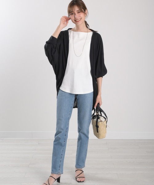 Felt-Maglietta（フェルトマリエッタ）の「UVカットドルマンカーディガン（カーディガン/ボレロ・レディース・ブラック/ネイビー/グレー/カーキ/オフホワイト/ターコイズブルー・LARGE/MEDIUM/X-LARGE）」の11枚目の写真