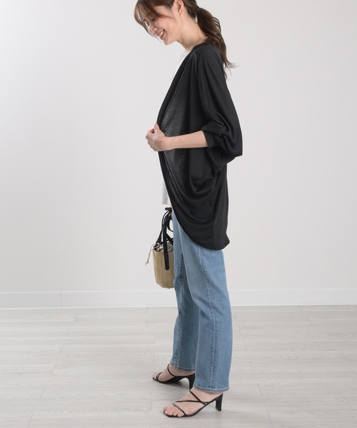 Felt-Maglietta（フェルトマリエッタ）の「UVカットドルマンカーディガン（カーディガン/ボレロ・レディース・ブラック/ネイビー/グレー/カーキ/オフホワイト/ターコイズブルー・LARGE/MEDIUM/X-LARGE）」の13枚目の写真