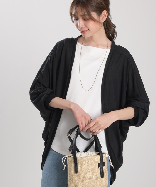 Felt-Maglietta（フェルトマリエッタ）の「UVカットドルマンカーディガン（カーディガン/ボレロ・レディース・ブラック/ネイビー/グレー/カーキ/オフホワイト/ターコイズブルー・LARGE/MEDIUM/X-LARGE）」の15枚目の写真