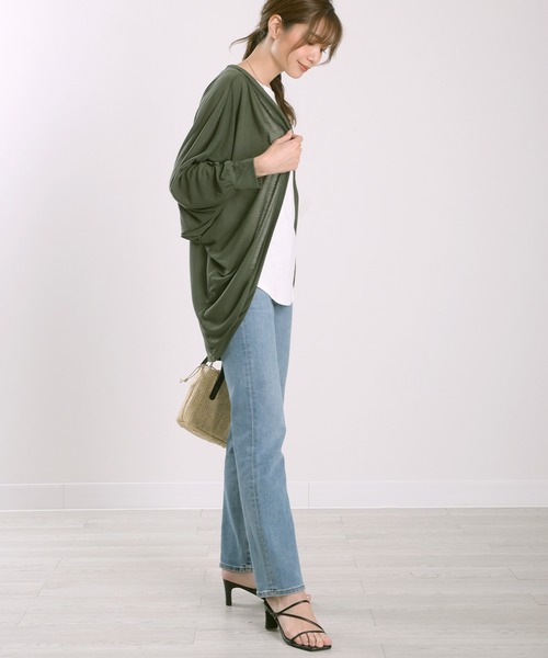 Felt-Maglietta（フェルトマリエッタ）の「UVカットドルマンカーディガン（カーディガン/ボレロ・レディース・ブラック/ネイビー/グレー/カーキ/オフホワイト/ターコイズブルー・LARGE/MEDIUM/X-LARGE）」の19枚目の写真