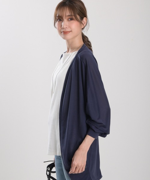 Felt-Maglietta（フェルトマリエッタ）の「UVカットドルマンカーディガン（カーディガン/ボレロ・レディース・ブラック/ネイビー/グレー/カーキ/オフホワイト/ターコイズブルー・LARGE/MEDIUM/X-LARGE）」の21枚目の写真