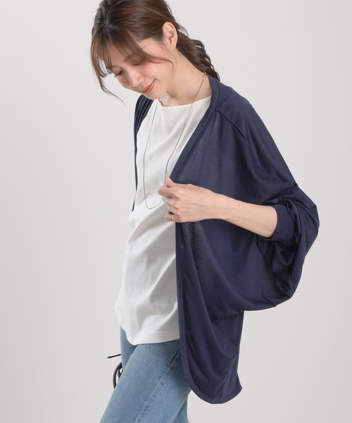 Felt-Maglietta（フェルトマリエッタ）の「UVカットドルマンカーディガン（カーディガン/ボレロ・レディース・ブラック/ネイビー/グレー/カーキ/オフホワイト/ターコイズブルー・LARGE/MEDIUM/X-LARGE）」の22枚目の写真