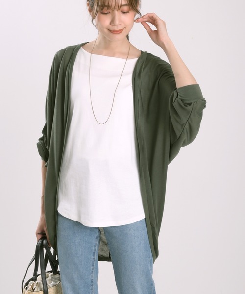 Felt-Maglietta（フェルトマリエッタ）の「UVカットドルマンカーディガン（カーディガン/ボレロ・レディース・ブラック/ネイビー/グレー/カーキ/オフホワイト/ターコイズブルー・LARGE/MEDIUM/X-LARGE）」の16枚目の写真