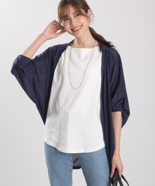 Felt-Maglietta（フェルトマリエッタ）の「UVカットドルマンカーディガン（カーディガン/ボレロ・レディース・ブラック/ネイビー/グレー/カーキ/オフホワイト/ターコイズブルー・LARGE/MEDIUM/X-LARGE）」の20枚目の写真