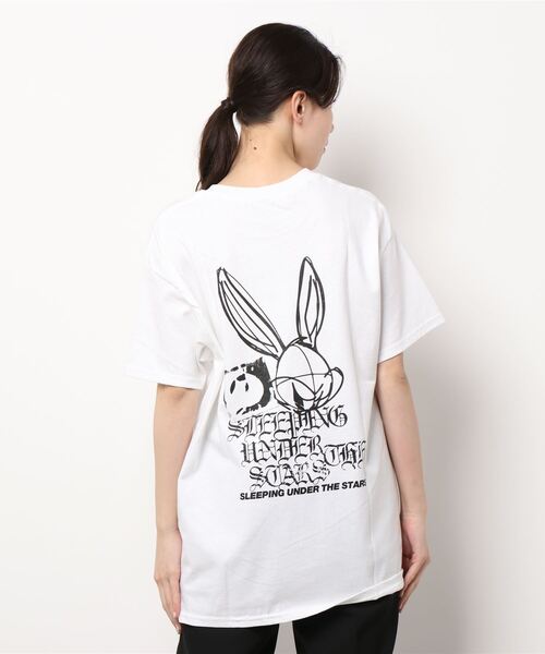 B.I.D.(ビーアイディー)の「《青空カンパニー》PRINT S/S TEE【W】【it】(Tシャツ/カットソー・レディース・ブラック/ホワイト・LARGE)」の12枚目の写真