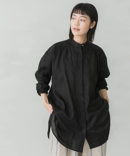 かぐれ（カグレ）の「リネンギャザーチュニックシャツ（シャツ
