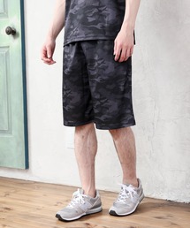 QUICK DRY 快適素材 カモフラリーフ総柄ショートパンツ