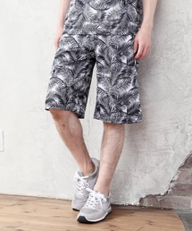 QUICK DRY 快適素材 カモフラリーフ総柄ショートパンツ