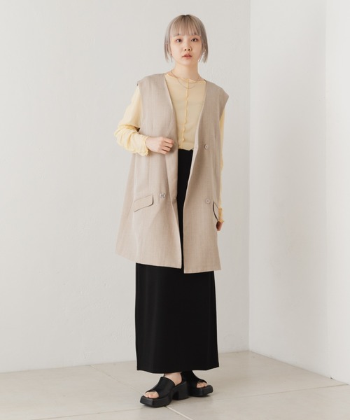 Kastane(カスタネ)の「シアーフライスインナー(Tシャツ/カットソー・レディース・ピンク/アイボリー/イエロー・FREE)」の7枚目の写真