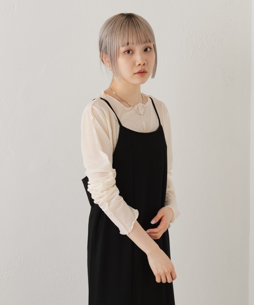 Kastane(カスタネ)の「シアーフライスインナー(Tシャツ/カットソー・レディース・ピンク/アイボリー/イエロー・FREE)」の14枚目の写真