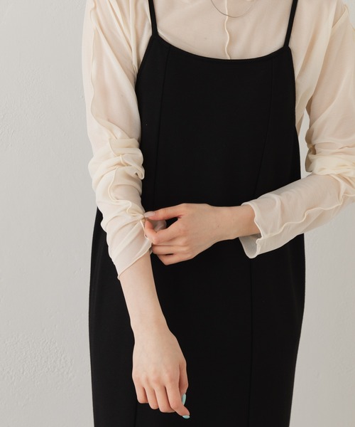 Kastane(カスタネ)の「シアーフライスインナー(Tシャツ/カットソー・レディース・ピンク/アイボリー/イエロー・FREE)」の13枚目の写真