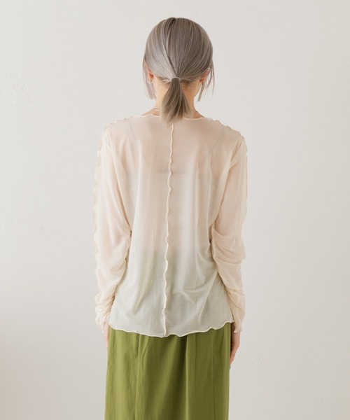 Kastane(カスタネ)の「シアーフライスインナー(Tシャツ/カットソー・レディース・ピンク/アイボリー/イエロー・FREE)」の21枚目の写真