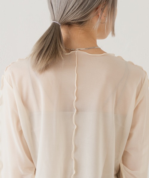 Kastane(カスタネ)の「シアーフライスインナー(Tシャツ/カットソー・レディース・ピンク/アイボリー/イエロー・FREE)」の22枚目の写真