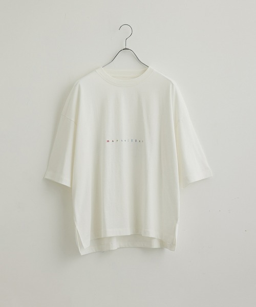 JUNRED（ジュンレッド）の「マルチロゴプリントルーズTEE（Tシャツ/カットソー・メンズ・ホワイト/チャコールグレー/グリーン・S/M/L）」の2枚目の写真