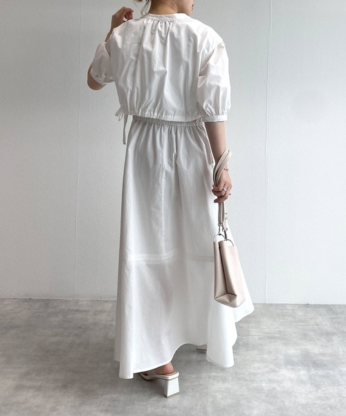 w closet(ダブルクローゼット)の「【マルチウェイ】ベストレイヤードセット半袖ワンピース(ワンピース・レディース・オフホワイト/ピンク/グリーン/スミクロ・FREE)」の15枚目の写真