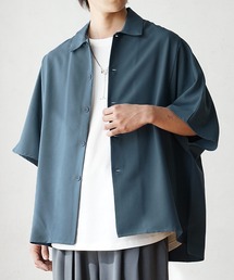 【MinoriTY】落ち感ドルマンスリーブ半袖シャツ メンズ 無地シャツ 秋服 夏服 オーバーサイズ【セットアップ対応】