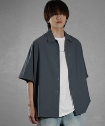 【MinoriTY】落ち感ドルマンスリーブ半袖シャツ メンズ 無地シャツ 秋服 夏服 オーバーサイズ【セットアップ対応】