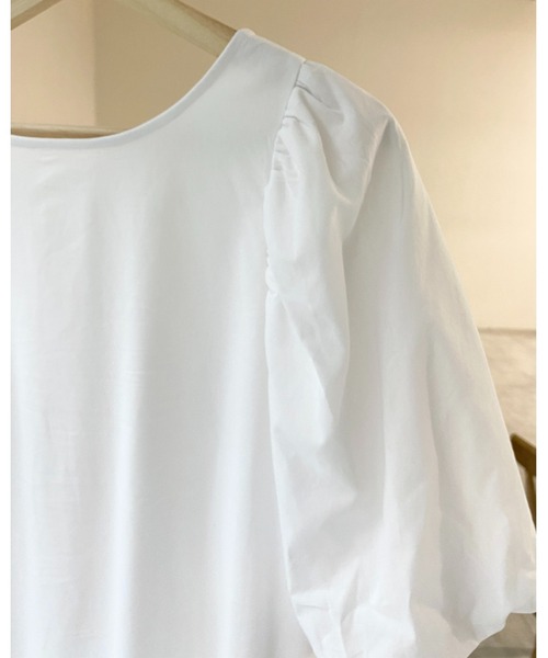 She's Closet(シーズクローゼット)の「ボリューム袖バルーンスリーブ半袖ロングワンピース(ワンピース・レディース・オフホワイト/ブルー/モカ/ブラック・FREE)」の20枚目の写真