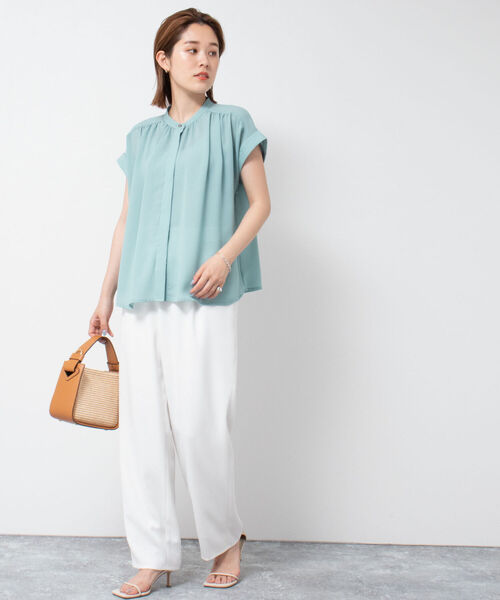 NOLLEY’S（ノーリーズ）の「◇【WEB限定】ヴィンテージジョーゼットブラウス（シャツ/ブラウス・レディース・ライトグリーン/ネイビー/ベージュ・FREE）」の13枚目の写真