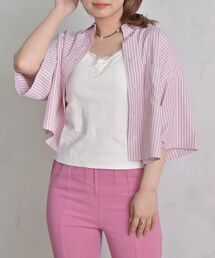 ems excite | ロゴ刺繍ストライプSH(シャツ/ブラウス)