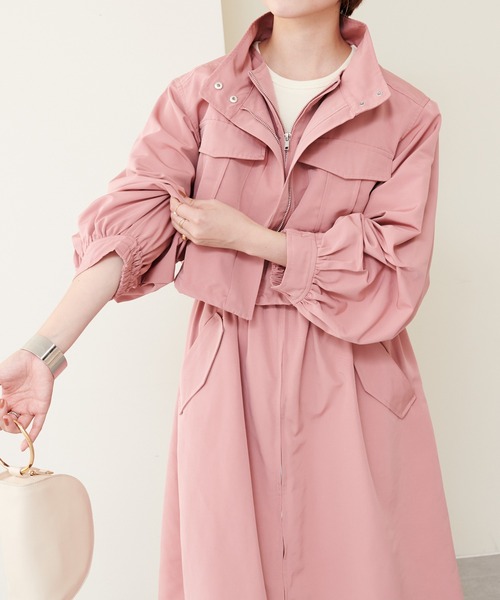 natural couture（ナチュラルクチュール）の「2022AWアイテム/マルチWAYモッズワンピース（モッズコート・レディース・ブラック/オフホワイト/カーキ/ピンク/ベージュ・FREE）」の5枚目の写真