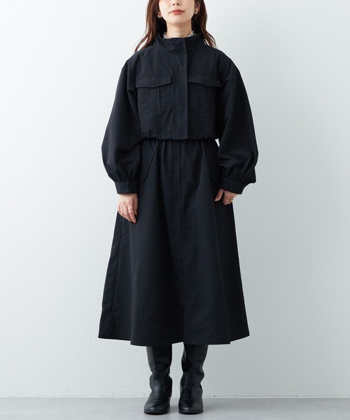 natural couture（ナチュラルクチュール）の「2022AWアイテム/マルチWAYモッズワンピース（モッズコート・レディース・ブラック/オフホワイト/カーキ/ピンク/ベージュ・FREE）」の14枚目の写真