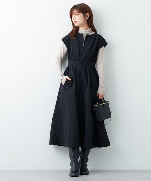 natural couture（ナチュラルクチュール）の「2022AWアイテム/マルチWAYモッズワンピース（モッズコート・レディース・ブラック/オフホワイト/カーキ/ピンク/ベージュ・FREE）」の7枚目の写真