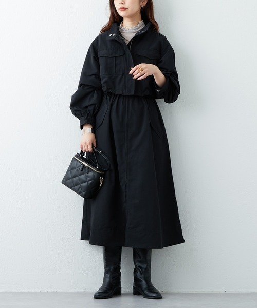 natural couture（ナチュラルクチュール）の「2022AWアイテム/マルチWAYモッズワンピース（モッズコート・レディース・ブラック/オフホワイト/カーキ/ピンク/ベージュ・FREE）」の6枚目の写真