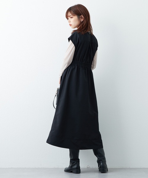 natural couture（ナチュラルクチュール）の「2022AWアイテム/マルチWAYモッズワンピース（モッズコート・レディース・ブラック/オフホワイト/カーキ/ピンク/ベージュ・FREE）」の8枚目の写真