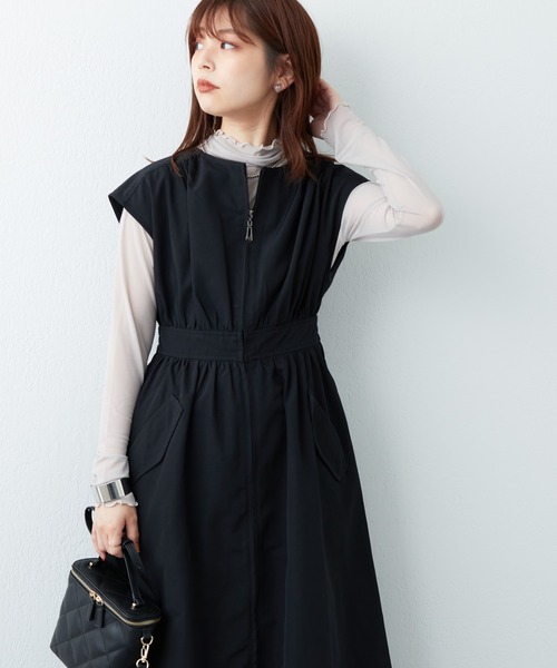 natural couture（ナチュラルクチュール）の「2022AWアイテム/マルチWAYモッズワンピース（モッズコート・レディース・ブラック/オフホワイト/カーキ/ピンク/ベージュ・FREE）」の9枚目の写真