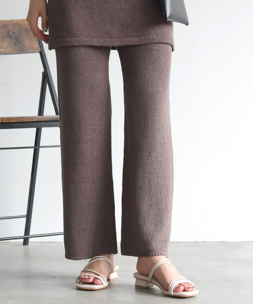 sango（sango）の「ニットストレートパンツ（その他パンツ・レディース・ブラック/ベージュ/ブラウン・FREE）」の2枚目の写真