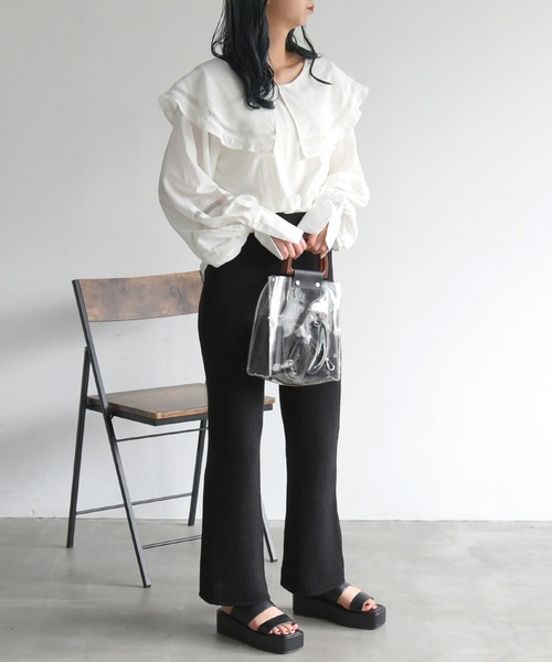 sango（sango）の「ニットストレートパンツ（その他パンツ・レディース・ブラック/ベージュ/ブラウン・FREE）」の10枚目の写真