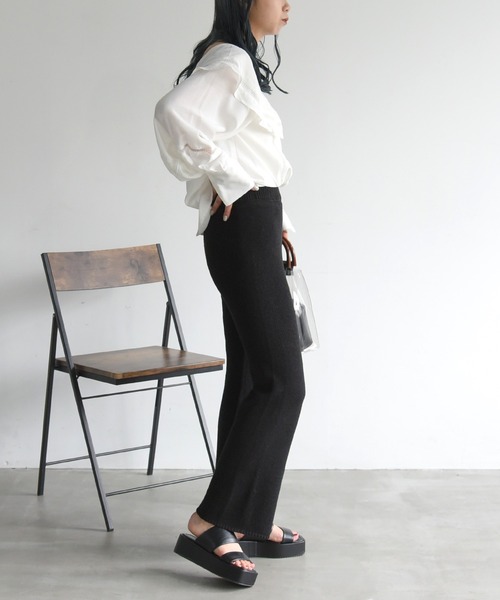 sango（sango）の「ニットストレートパンツ（その他パンツ・レディース・ブラック/ベージュ/ブラウン・FREE）」の11枚目の写真