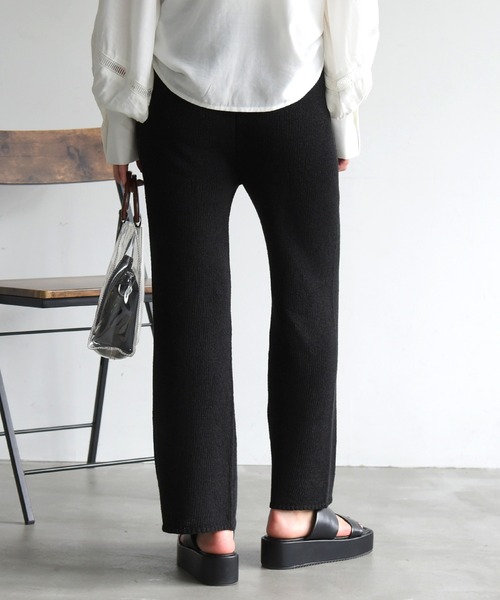 sango（sango）の「ニットストレートパンツ（その他パンツ・レディース・ブラック/ベージュ/ブラウン・FREE）」の7枚目の写真