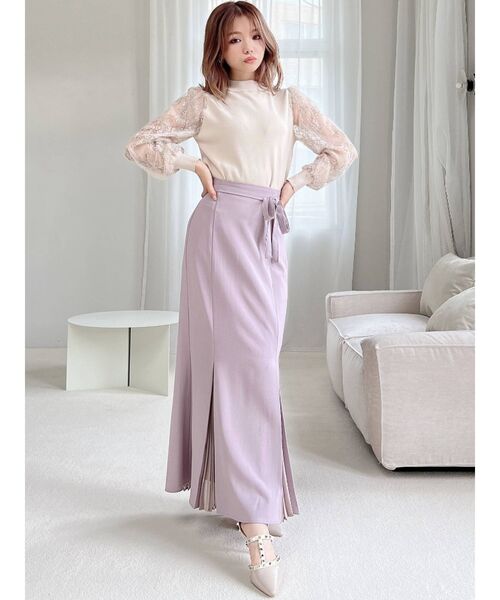 RESEXXY（リゼクシー）の「レース切替ニットトップス（ニット/セーター・レディース・ホワイト/ブラック/ブラウン/ベージュ・FREE）」の11枚目の写真