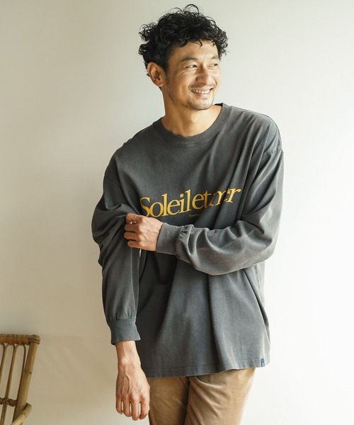 BAYFLOW(ベイフロー)の「スノーウォッシュプリントL/S TEE(Tシャツ/カットソー・メンズ・ホワイト/チャコールグレー/グリーン・MEDIUM/LARGE)」の3枚目の写真