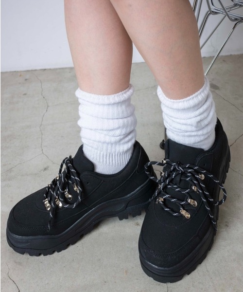 WEGO(ウィゴー)の「WEGO/トレッキングスニーカー(スニーカー・レディース・ブラック/オフホワイト・MEDIUM/LARGE)」の17枚目の写真