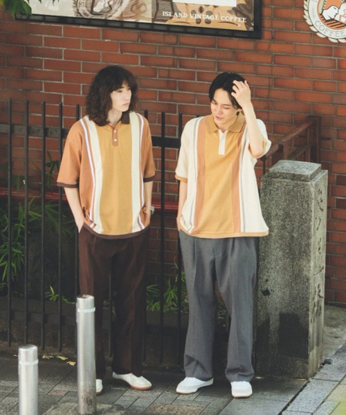 BROKEN BASE(ブロークンベース)の「切り替え配色ポロシャツ(ポロシャツ・メンズ・ブラウン/アイボリー・MEDIUM/LARGE)」の3枚目の写真