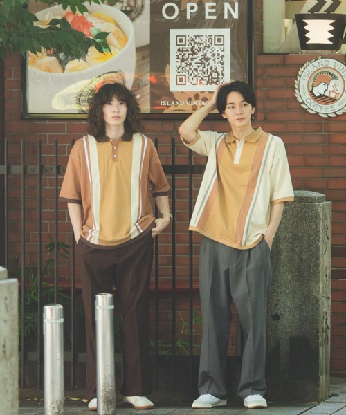 BROKEN BASE(ブロークンベース)の「切り替え配色ポロシャツ(ポロシャツ・メンズ・ブラウン/アイボリー・MEDIUM/LARGE)」の4枚目の写真