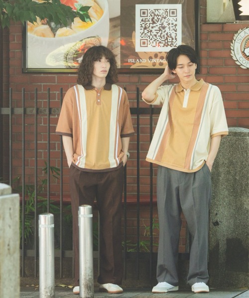 BROKEN BASE(ブロークンベース)の「切り替え配色ポロシャツ(ポロシャツ・メンズ・ブラウン/アイボリー・MEDIUM/LARGE)」の5枚目の写真