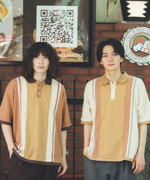 BROKEN BASE(ブロークンベース)の「切り替え配色ポロシャツ(ポロシャツ・メンズ・ブラウン/アイボリー・MEDIUM/LARGE)」の6枚目の写真