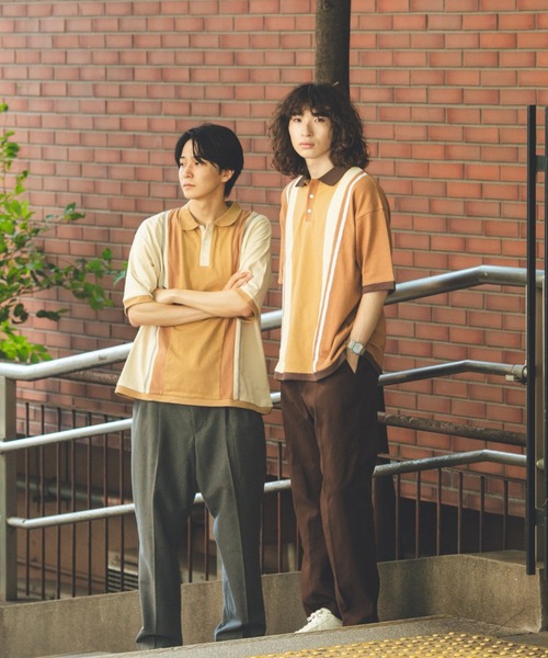 BROKEN BASE(ブロークンベース)の「切り替え配色ポロシャツ(ポロシャツ・メンズ・ブラウン/アイボリー・MEDIUM/LARGE)」の7枚目の写真