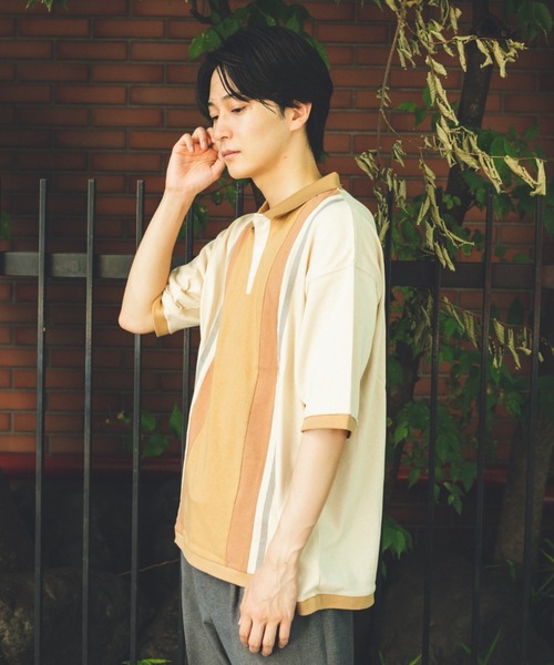 BROKEN BASE(ブロークンベース)の「切り替え配色ポロシャツ(ポロシャツ・メンズ・ブラウン/アイボリー・MEDIUM/LARGE)」の10枚目の写真