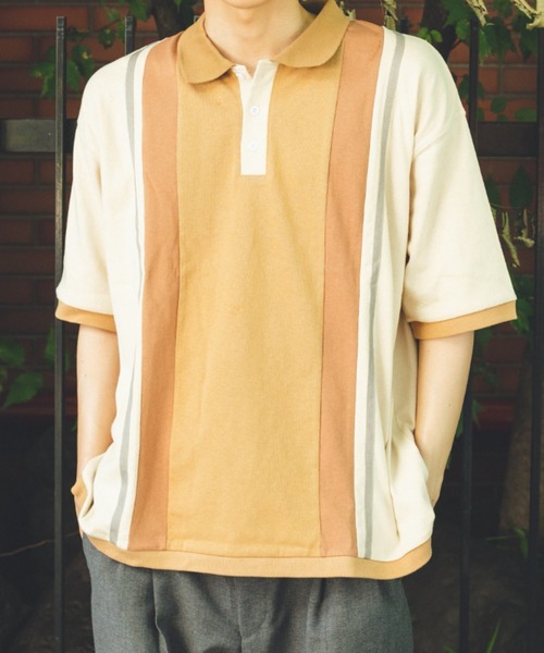 BROKEN BASE(ブロークンベース)の「切り替え配色ポロシャツ(ポロシャツ・メンズ・ブラウン/アイボリー・MEDIUM/LARGE)」の13枚目の写真
