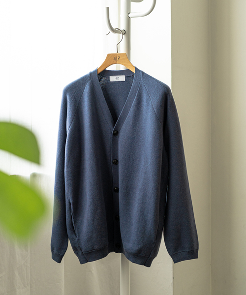 417 EDIFICE(フォーワンセブンエディフィス)の「コットンカシミヤスムース カーディガン(カーディガン/ボレロ・メンズ・ブラック/ブラウン/ネイビー/ライトグレー・SMALL/MEDIUM/LARGE)」の4枚目の写真