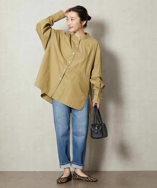 FREAK'S STORE（フリークスストア）の「【WEB限定】スタンドカラーフロントデザインシャツ（シャツ/ブラウス・レディース・オフホワイト/ブラック/ベージュ/ピンク/グリーン・ﾌﾘ-）」の11枚目の写真