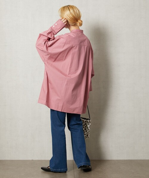 FREAK'S STORE（フリークスストア）の「【WEB限定】スタンドカラーフロントデザインシャツ（シャツ/ブラウス・レディース・オフホワイト/ブラック/ベージュ/ピンク/グリーン・ﾌﾘ-）」の17枚目の写真