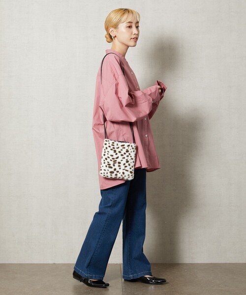 FREAK'S STORE（フリークスストア）の「【WEB限定】スタンドカラーフロントデザインシャツ（シャツ/ブラウス・レディース・オフホワイト/ブラック/ベージュ/ピンク/グリーン・ﾌﾘ-）」の12枚目の写真